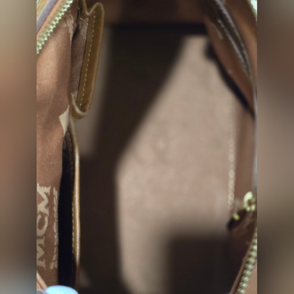 MCM COGNAC VISETOS MONOGRAM BOSTON BAG-AUTHENTIC - Picture 6 of 14